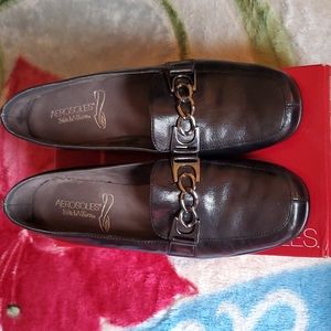 NWB Aerosoles Loafer Leather Wedge Shoes